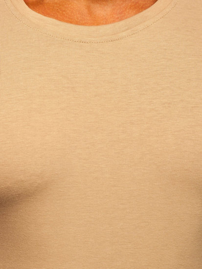 T-shirt senza stampa da uomo beige Bolf 2005-91