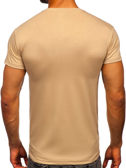 T-shirt senza stampa da uomo beige Bolf 2005-91