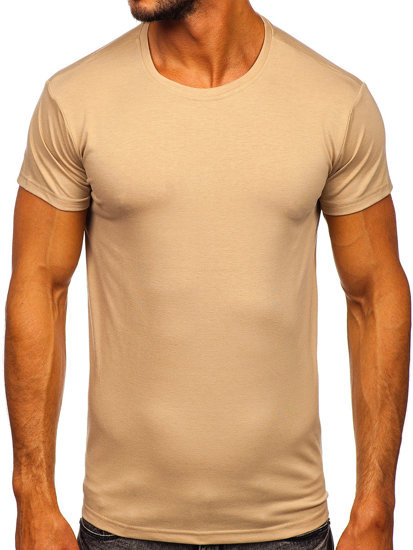 T-shirt senza stampa da uomo beige Bolf 2005-91