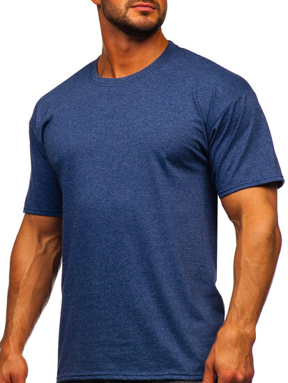 T-shirt senza stampa da uomo blu Bolf B10