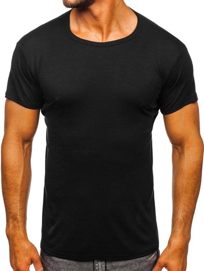 T-shirt senza stampa da uomo nera Bolf NB003