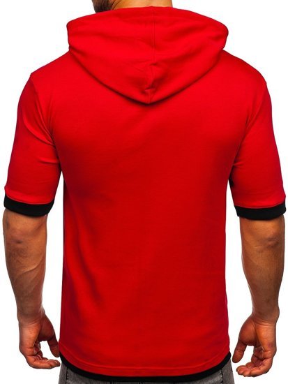 T-shirt senza stampa da uomo rossa Bolf 08