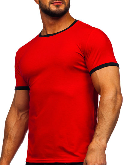 T-shirt senza stampa da uomo rossa Bolf 8T83