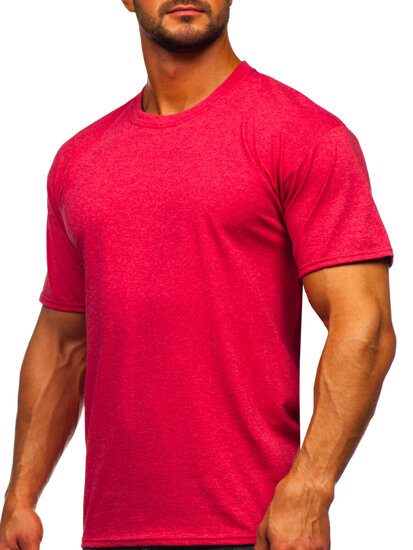 T-shirt senza stampa da uomo rosso Bolf B10