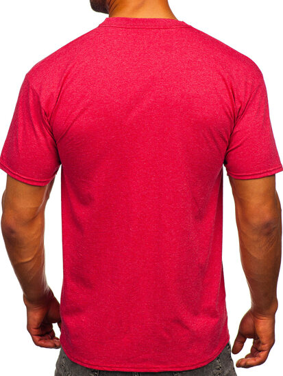 T-shirt senza stampa da uomo rosso Bolf B10