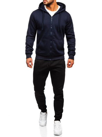 Tuta con felpa a zip con cappuccio da uomo blu'inchiostro Bolf D004