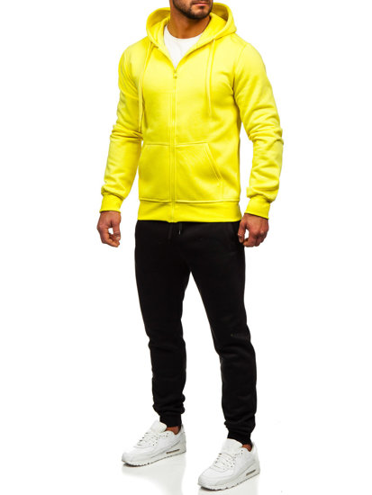 Tuta con felpa a zip con cappuccio da uomo giallo chiara Bolf D004