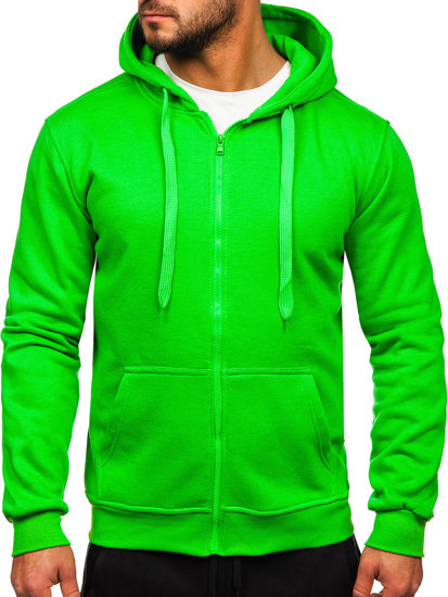 Tuta con felpa a zip con cappuccio da uomo verde chiara Bolf D004