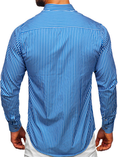 Uomo Camicia a maniche lunghe a righe Blu Bolf 22730