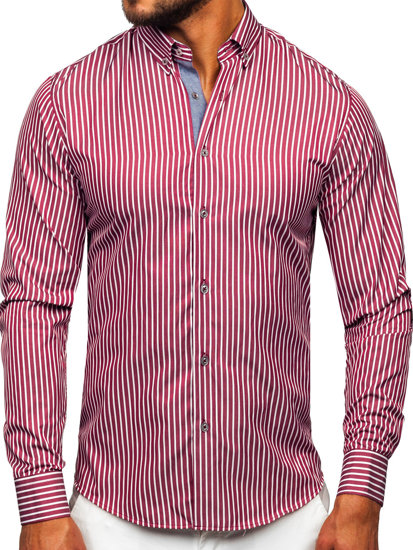 Uomo Camicia a maniche lunghe a righe Bordo Bolf 22730