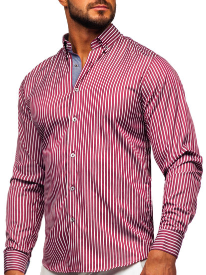 Uomo Camicia a maniche lunghe a righe Bordo Bolf 22730