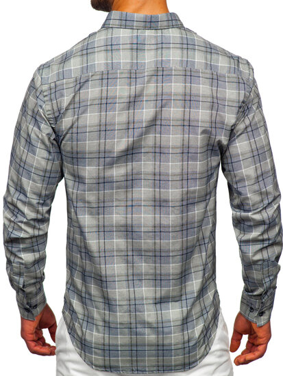 Uomo Camicia a quadri con maniche lunghe Verde Bolf 22748