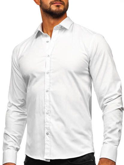 Uomo Camicia elegante a maniche lunghe Bianco Bolf 24702