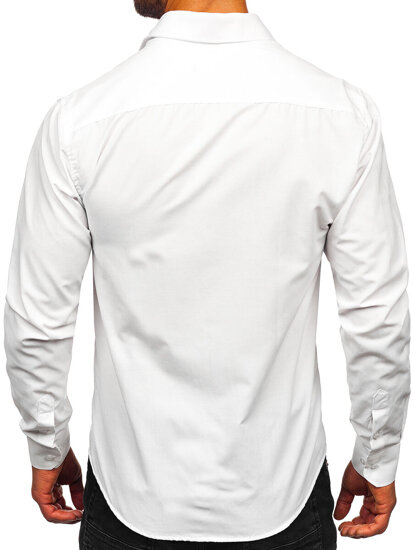 Uomo Camicia elegante a maniche lunghe Bianco Bolf 24740