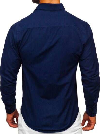 Uomo Camicia elegante a maniche lunghe Blu scuro Bolf 24740