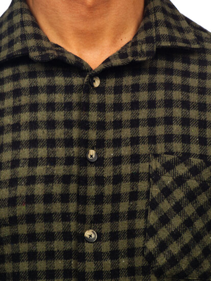 Uomo Camicia in flanella a maniche lunghe a quadri Verde Bolf 2025-2