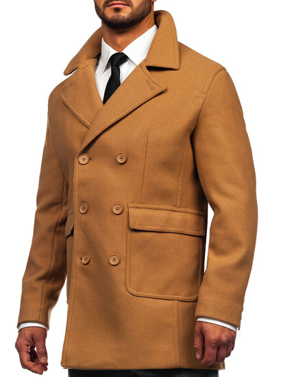 Uomo Cappotto invernale doppiopetto corto Camel Bolf 11Z8215