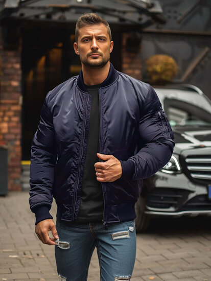 Uomo Giacca bomber di mezza stagione Blu scuro Bolf AK95A2