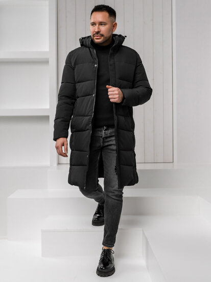 Uomo Giacca invernale trapuntata lunga Nero Bolf 31M5009A1