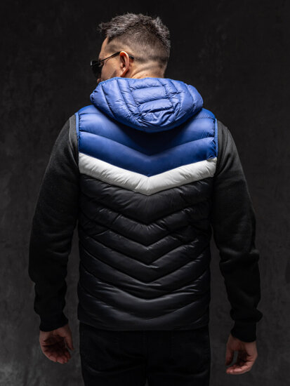 Uomo Gilet trapuntato con cappuccio Blu scuro Bolf HDL88004A1