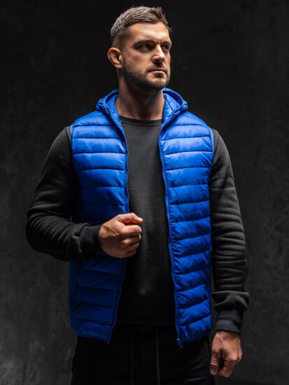 Uomo Gilet trapuntato con cappuccio Cobalto Bolf LY36A1