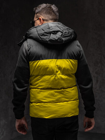 Uomo Gilet trapuntato con cappuccio Giallo Bolf 1189A1