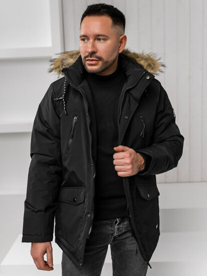 Uomo Giubbotto invernale tipo parka alaska Nero Bolf WX032A1