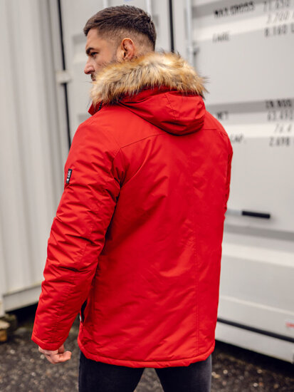 Uomo Giubbotto invernale tipo parka alaska Rosso Bolf WX032AA