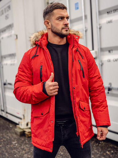 Uomo Giubbotto invernale tipo parka alaska Rosso Bolf WX032AA