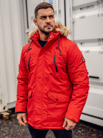 Uomo Giubbotto invernale tipo parka alaska Rosso Bolf WX032AA