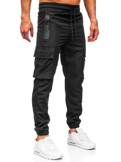 Uomo Joggers cargo Nero Bolf HSS297