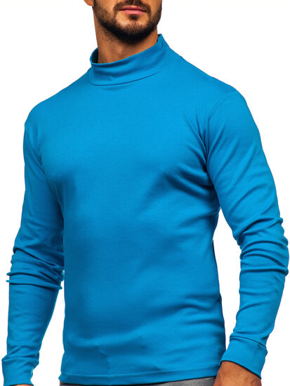 Uomo Maglione a collo alto Blu Bolf 534