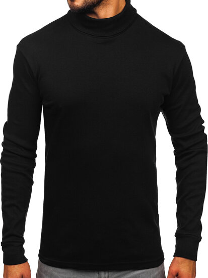 Uomo Maglione a collo alto basic Nero Bolf 535