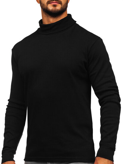 Uomo Maglione a collo alto basic Nero Bolf 535