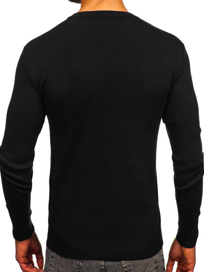 Uomo Maglione con scollo a V Nero Bolf H2405