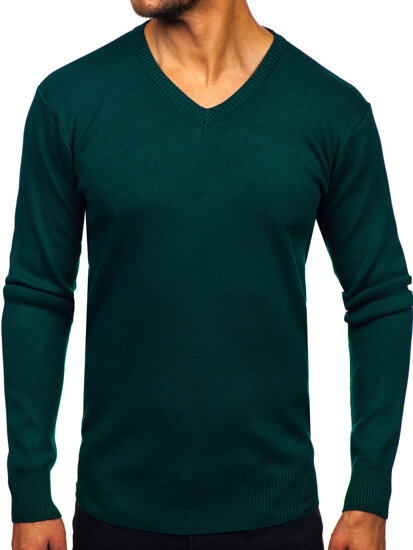 Uomo Maglione con scollo a V Verde Bolf S8725