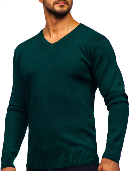 Uomo Maglione con scollo a V Verde Bolf S8725