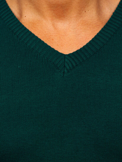 Uomo Maglione con scollo a V Verde Bolf S8725