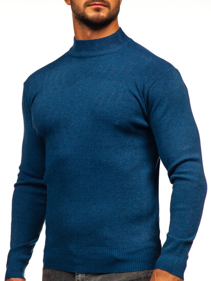 Uomo Maglione dolcevita basic Blu Bolf H2402