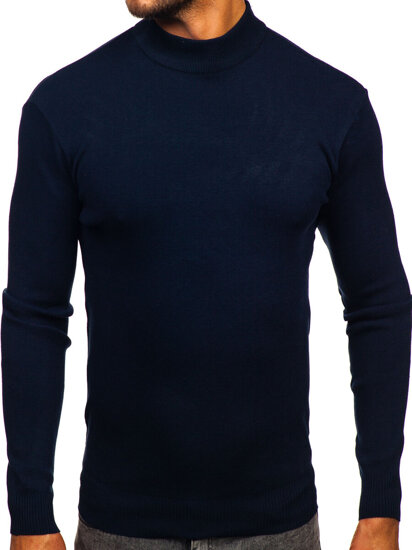 Uomo Maglione dolcevita basic Blu scuro Bolf H2402