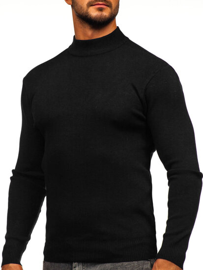 Uomo Maglione dolcevita basic Nero Bolf H2402