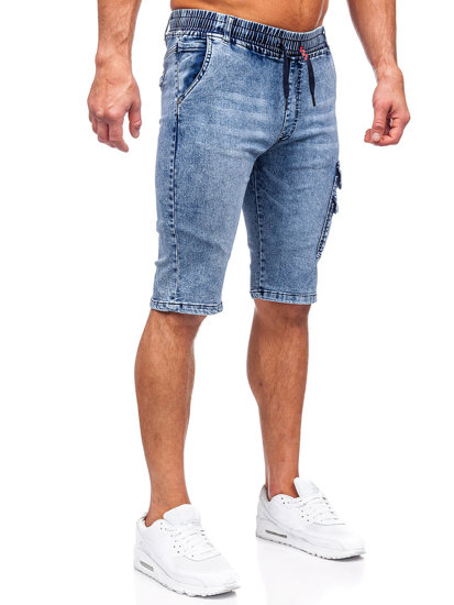 Uomo Pantaloncini cargo in denim Blu Bolf HY820