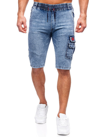 Uomo Pantaloncini cargo in denim Blu Bolf HY820