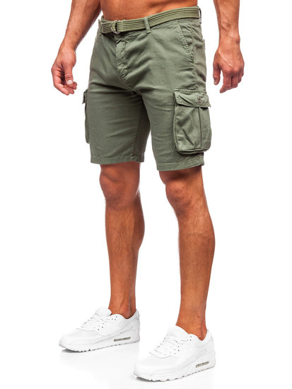 Uomo Pantaloncini cargo with belt Khaki Bolf 010