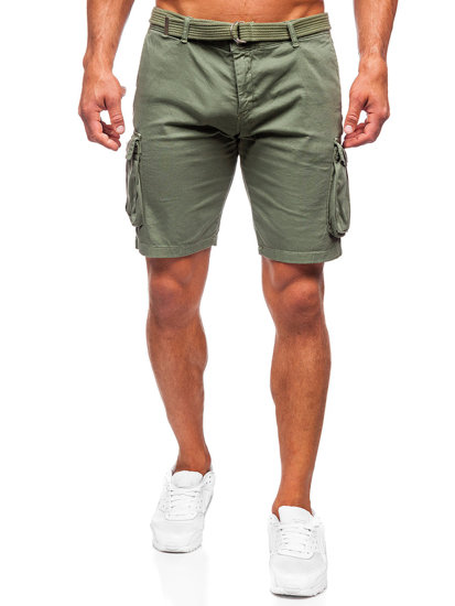 Uomo Pantaloncini cargo with belt Khaki Bolf 010