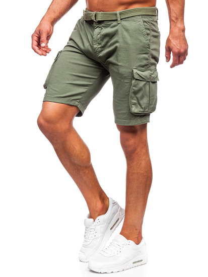 Uomo Pantaloncini cargo with belt Khaki Bolf 010