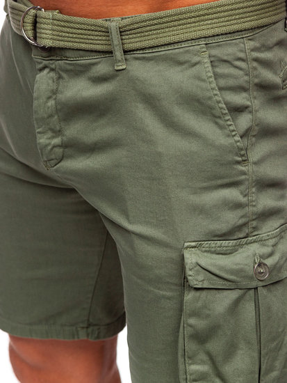 Uomo Pantaloncini cargo with belt Khaki Bolf 010