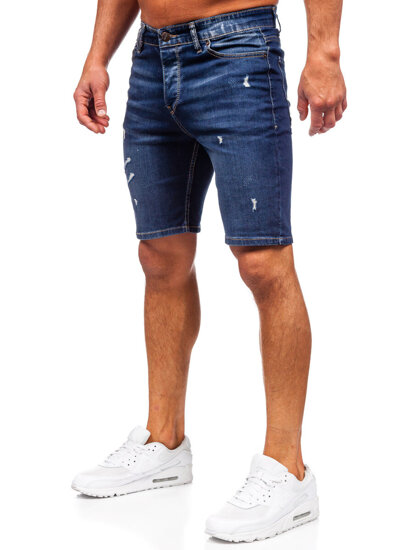 Uomo Pantaloncini in jeans Blu scuro Bolf 0438