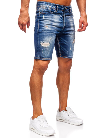 Uomo Pantaloncini in jeans Blu scuro Bolf 0582