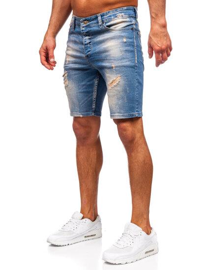 Uomo Pantaloncini in jeans Blu scuro Bolf 0585